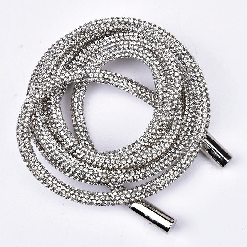 MTLEE Rhinestone Shoe Laces Bling Shoe Laces Rhinestone Diamond Hoodie  String Glitter Cords for Sneakers with Aglets (White, 21.87 Yards) - Yahoo  Shopping