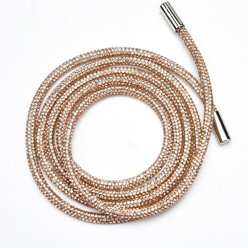 6 Pieces Rhinestone Shoe Laces Crystal Glitter Rope Rhinestone Hoodie  String Shiny Diamond Bling Drawstring Cord Replacement Rope Chain Round  Shoe