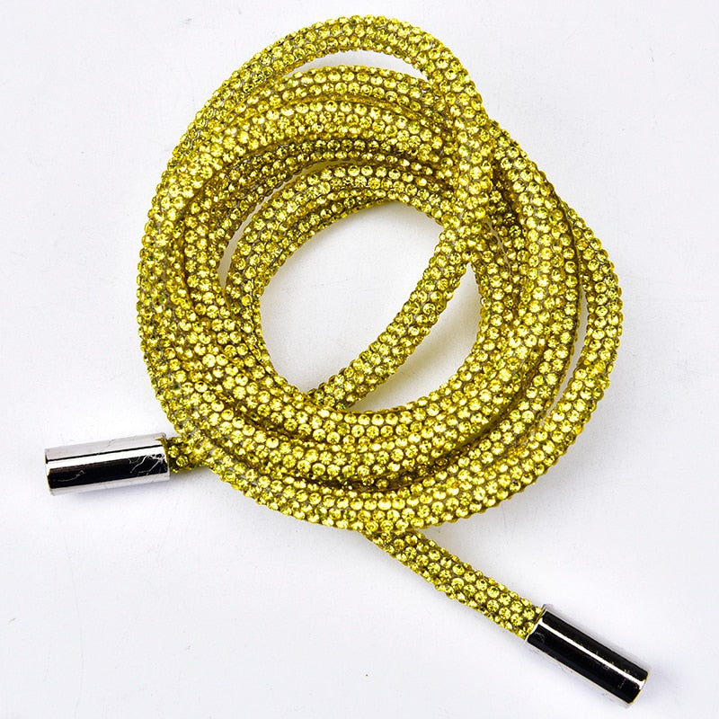 MTLEE Rhinestone Shoe Laces Bling Shoe Laces Rhinestone Diamond Hoodie  String Glitter Cords for Sneakers with Aglets Silver 5.47 Yards