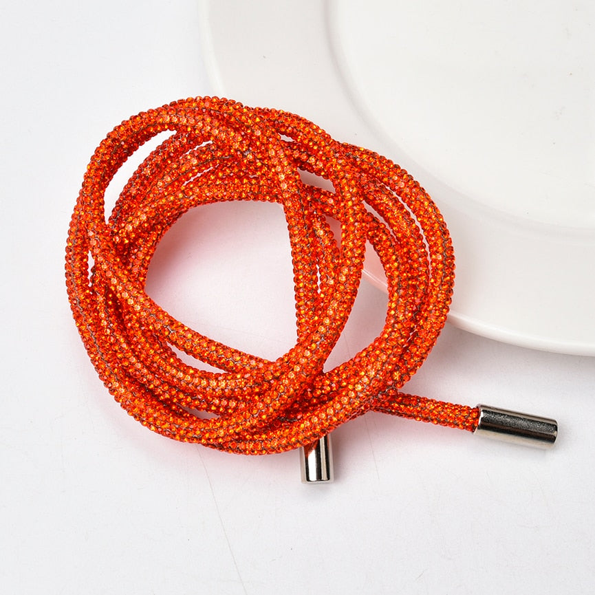 Rhinestone Shoe Laces for High-End Shoes Hats Clothing - China Drawcord  with Copper Tips and Drawstring Cord for Hoodies price